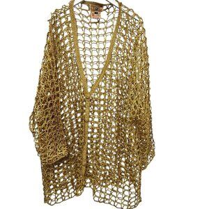 Vintage Bis Gene Ewing Top Plus Size 3X 90s Crochet Jacket Hippie Boho Rare Find